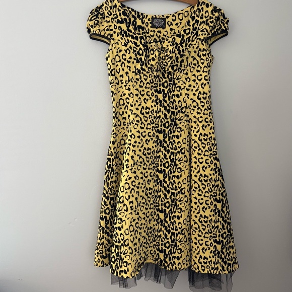 Hearts & Roses London Leopard Print Fit & Flare Pinup Dress Women’s XL UK 16 - Picture 1 of 10
